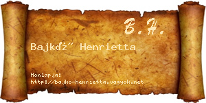 Bajkó Henrietta névjegykártya