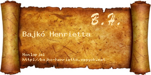 Bajkó Henrietta névjegykártya